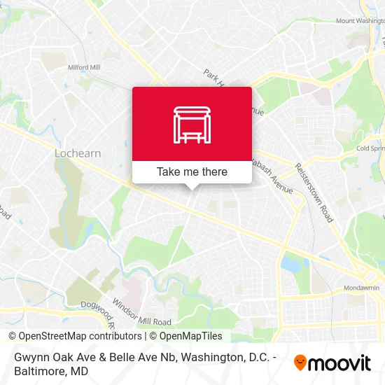 Gwynn Oak Ave & Belle Ave Nb map