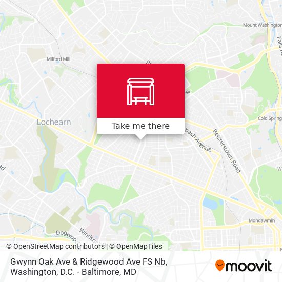 Gwynn Oak Ave & Ridgewood Ave FS Nb map