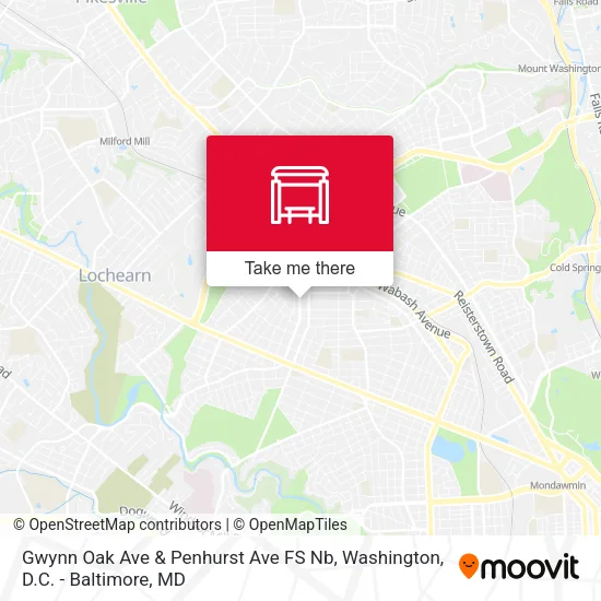 Gwynn Oak Ave & Penhurst Ave FS Nb map