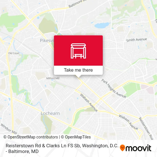 Reisterstown Rd & Clarks Ln FS Sb map