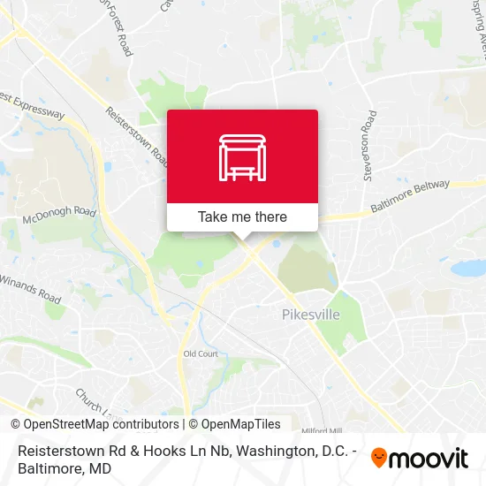 Reisterstown Rd & Hooks Ln Nb map