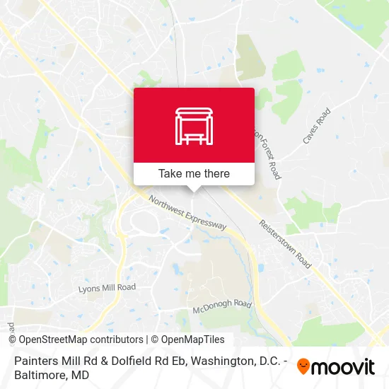 Painters Mill Rd & Dolfield Rd Eb map