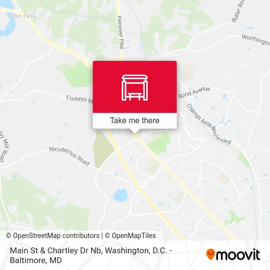 Main St & Chartley Dr Nb map