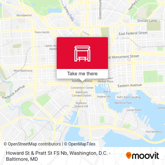 Howard St & Pratt St FS Nb map