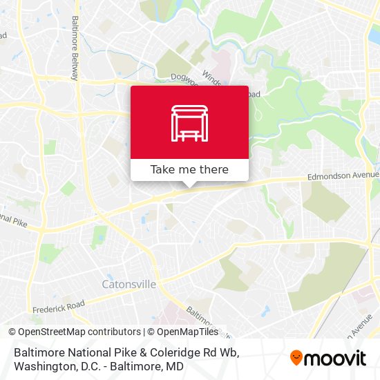 Baltimore National Pike & Coleridge Rd Wb map