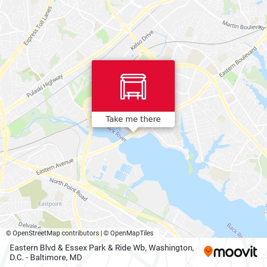 Eastern Blvd & Essex Park & Ride Wb map