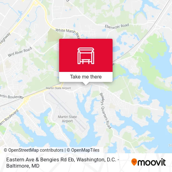 Eastern Ave & Bengies Rd Eb map