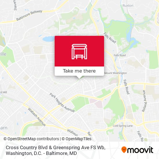 Mapa de Cross Country Blvd & Greenspring Ave FS Wb