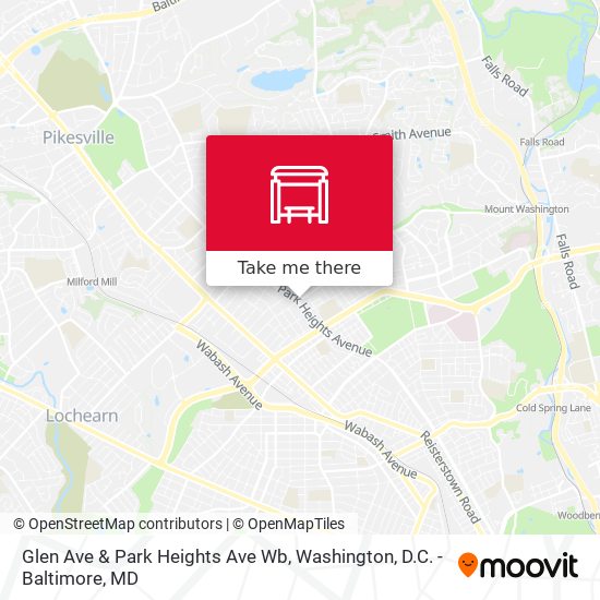 Glen Ave & Park Heights Ave Wb map