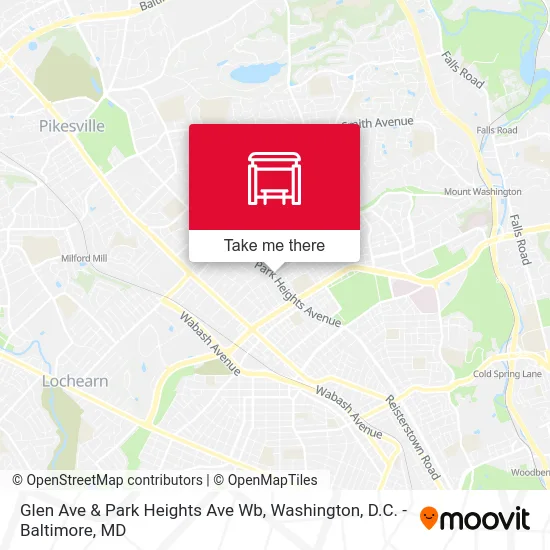 Glen Ave & Park Heights Ave Wb map