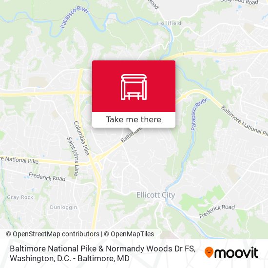 Baltimore National Pike & Normandy Woods Dr FS map