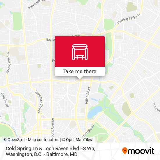 Cold Spring Ln & Loch Raven Blvd FS Wb map