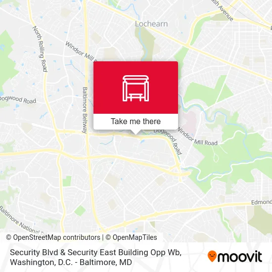 Security Blvd & Security East Building Opp Wb map