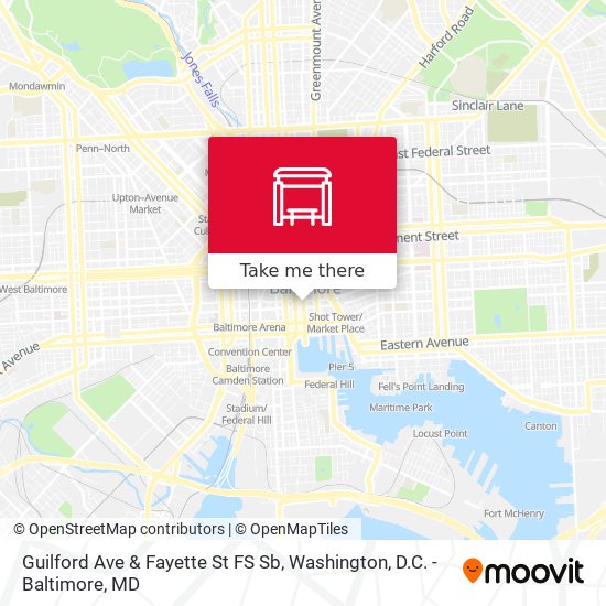 Guilford Ave & Fayette St FS Sb map