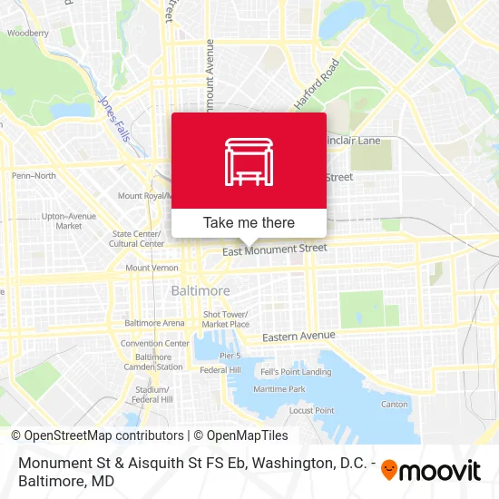 Monument St & Aisquith St FS Eb map