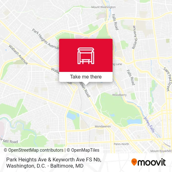 Park Heights Ave & Keyworth Ave FS Nb map