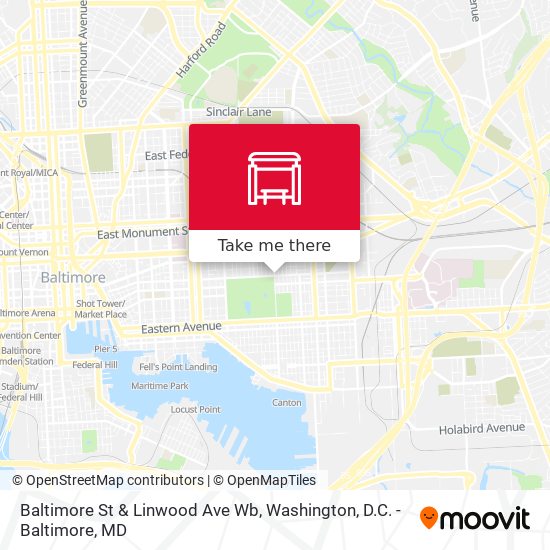 Baltimore St & Linwood Ave Wb map