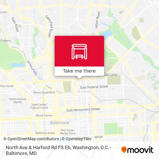 North Ave & Harford Rd FS Eb map
