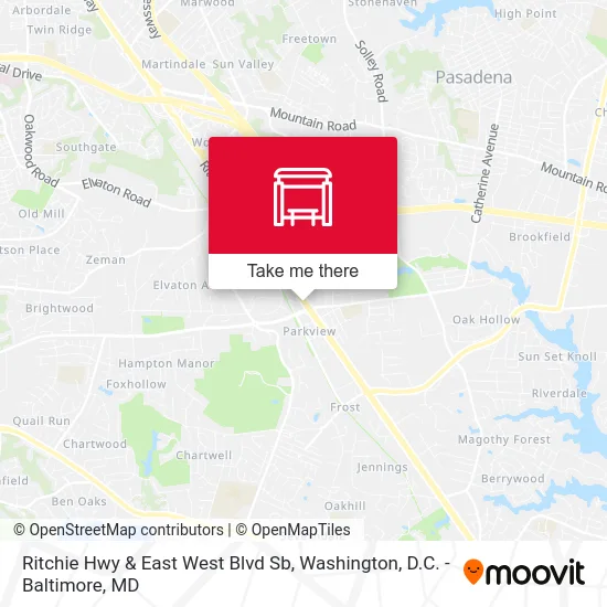 Ritchie Hwy & East West Blvd Sb map