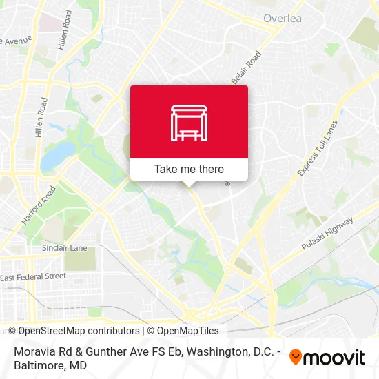 Moravia Rd & Gunther Ave FS Eb map