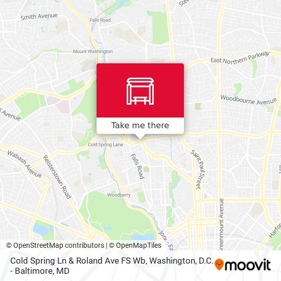 Cold Spring Ln & Roland Ave FS Wb map