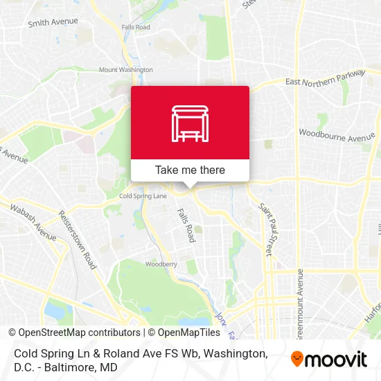 Mapa de Cold Spring Ln & Roland Ave FS Wb
