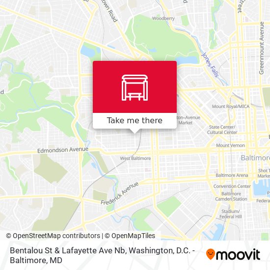 Bentalou St & Lafayette Ave Nb map
