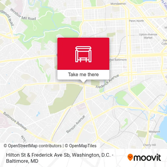 Hilton St & Frederick Ave Sb map