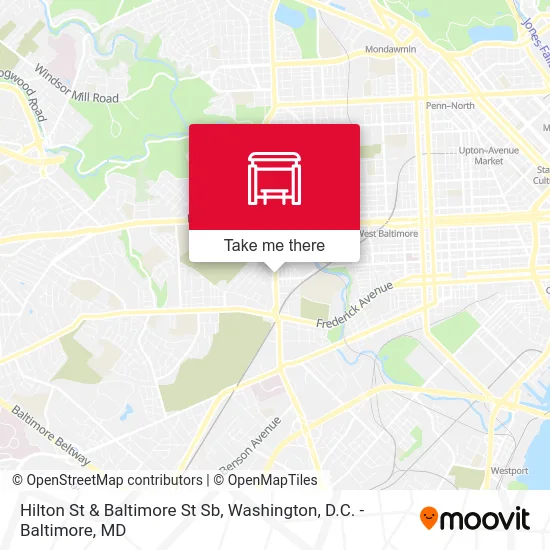 Hilton St & Baltimore St Sb map
