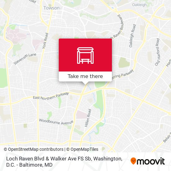 Mapa de Loch Raven Blvd & Walker Ave FS Sb