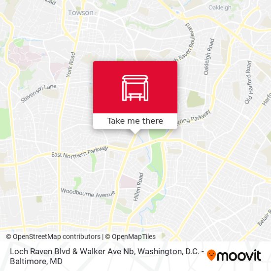 Loch Raven Blvd & Walker Ave Nb map