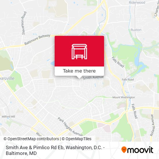 Smith Ave & Pimlico Rd Eb map