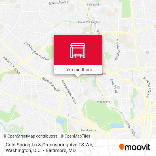 Cold Spring Ln & Greenspring Ave FS Wb map