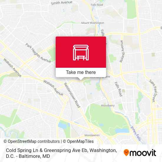Cold Spring Ln & Greenspring Ave Eb map