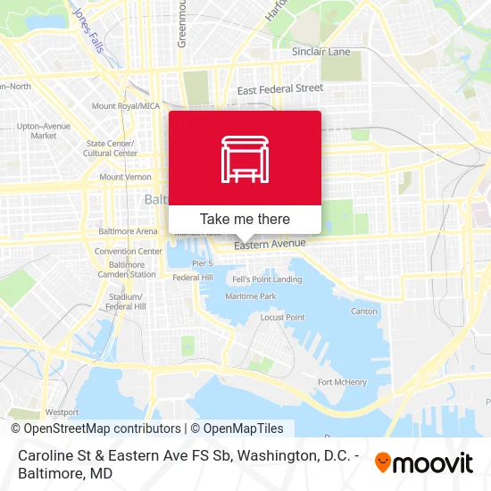Caroline St & Eastern Ave FS Sb map