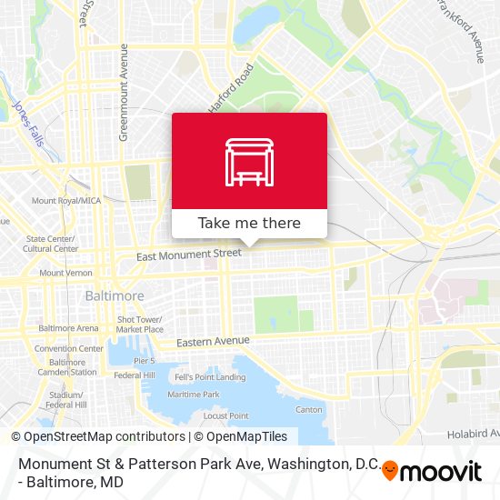 Mapa de Monument St & Patterson Park Ave