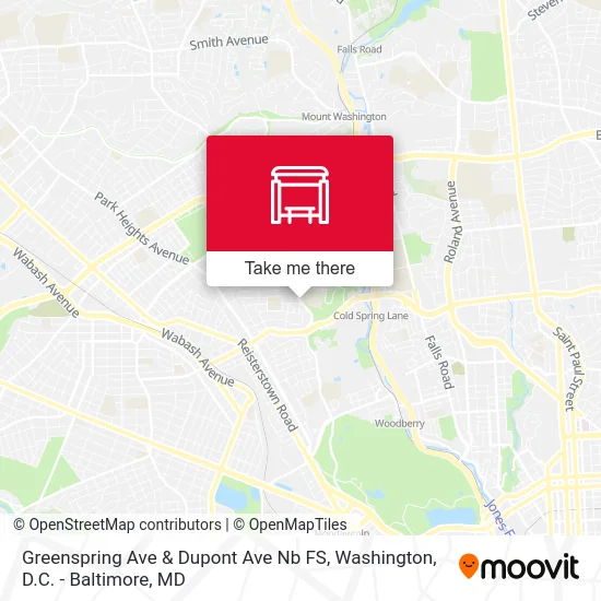 Greenspring Ave & Dupont Ave Nb FS map
