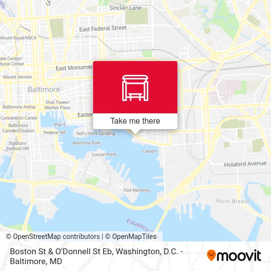Boston St & O'Donnell St Eb map