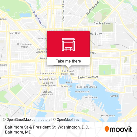 Baltimore St & President St map