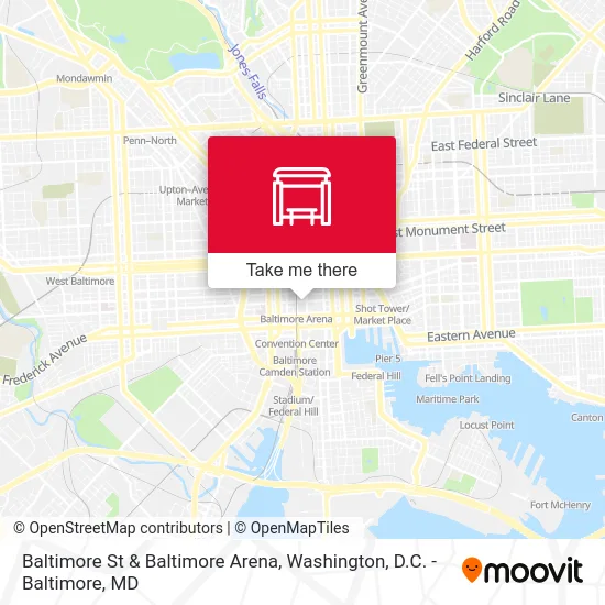 Baltimore St & Baltimore Arena map