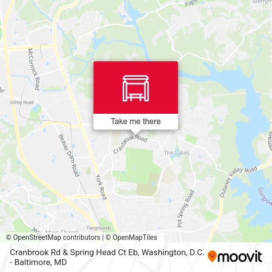 Cranbrook Rd & Spring Head Ct Eb map