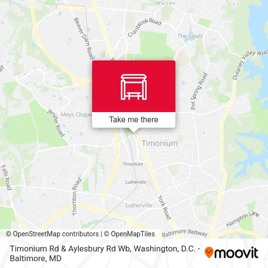 Timonium Rd & Aylesbury Rd Wb map