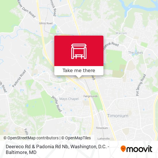 Deereco Rd & Padonia Rd Nb map