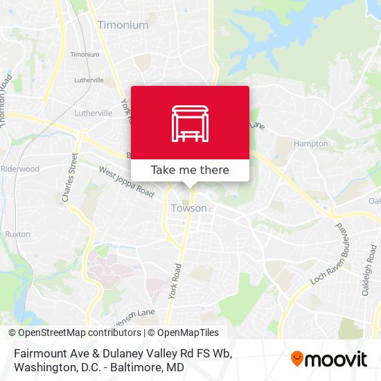 Mapa de Fairmount Ave & Dulaney Valley Rd FS Wb