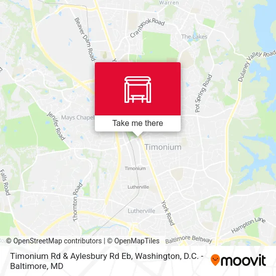 Timonium Rd & Aylesbury Rd Eb map