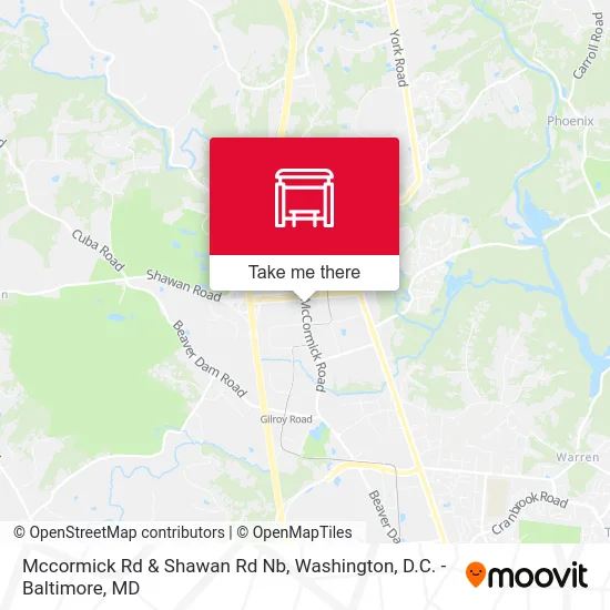 Mccormick Rd & Shawan Rd Nb map