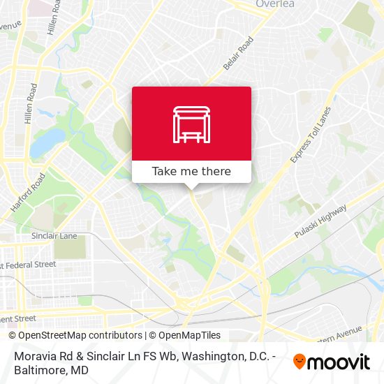 Moravia Rd & Sinclair Ln FS Wb map