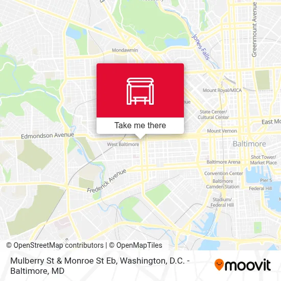 Mulberry St & Monroe St Eb map