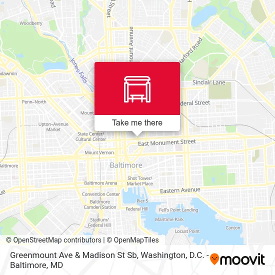 Greenmount Ave & Madison St Sb map
