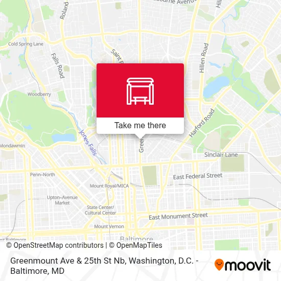 Greenmount Ave & 25th St Nb map